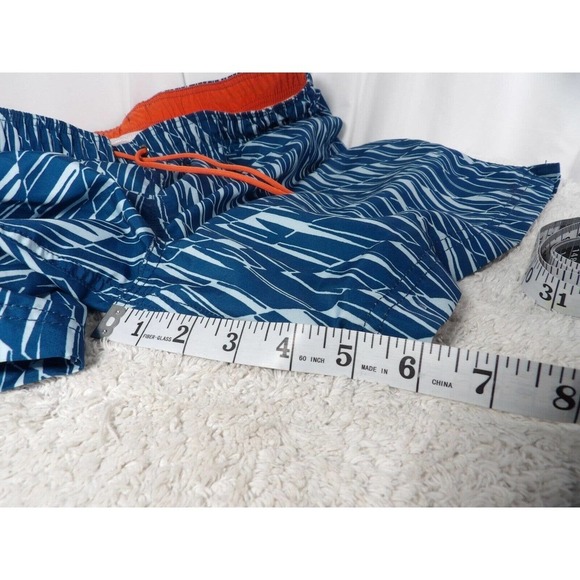 Land's End Men's Blue Geometric Polyester Swim Trunks Board Shorts Size L 36-38 - Picture 7 of 8